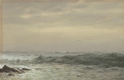 Rotsen en brekende golven, c.1870 door William Trost Richards